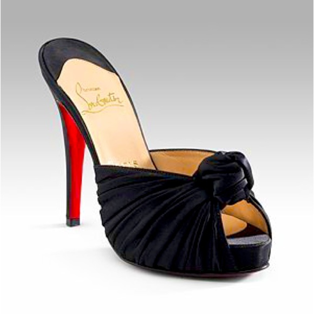 Christian Louboutin Madeline Mules in Black Satin